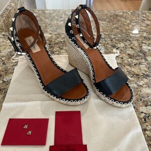 Valentino Double Rockstud Wedges